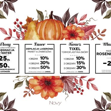 Oferta Specjalna - Październik, salon fryzjerki i kosmetyczny NOVY. Promocja na pielęgnacje na włosy, depilacje laserową, tixel i masaż metodą rosenberga w Ollkuszu