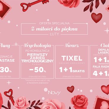 PROMOCJE W SALONIE NOVY W OLKUSZ NA FRYZJERA KOSMETYKĘ DEPILACJE LASEROWA I TIXEL ORAZ TRYCHOLOGIĘ